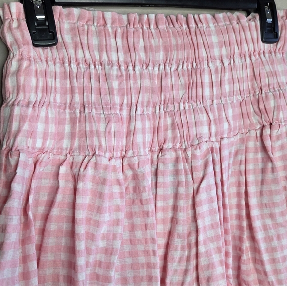 Elizabeth Wilson Pink Gingham Maxi Skirt & Crop Top Set Size XS Country Summer - Picture 8 of 10